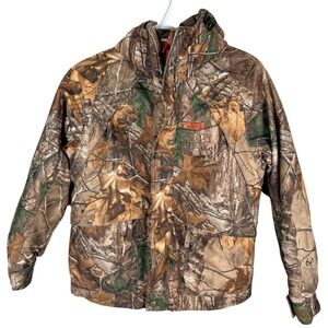 Cabelas 3-in-1 4 Most Dry Plus Jacket Hood Boys‎ M Camo Realtree Hunting Beanie